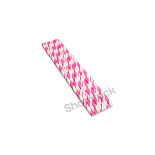 STRAW PAPER*STRIPE*PINK [705012] 250/10
