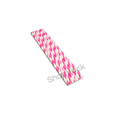 STRAW PAPER*STRIPE*PINK [705012] 250/10