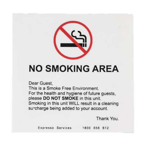 Sign - No Smoking Will Charge (Wall)