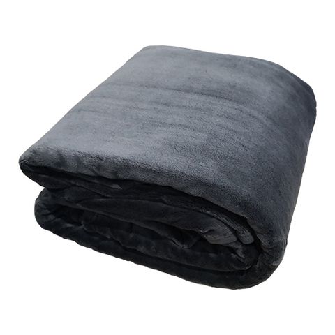 Blanket - Coral Fleece Charcoal Single