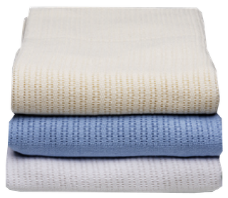 Blanket - Cotton Thermal Queen Blue