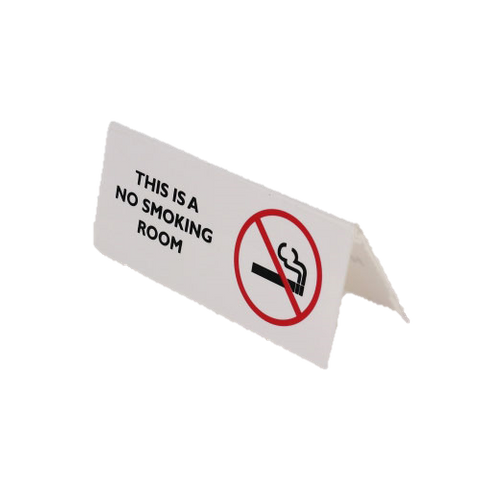 Sign - No Smoking Room 120x60mm (Tent)