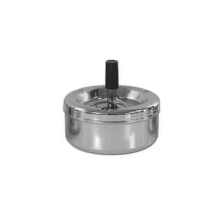 Ashtray - Windproof Push Down (S/Steel)