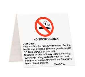 Sign - No Smoking Will Charge (Tent)