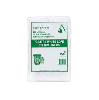 73L White LDPE EPI Bags (250)