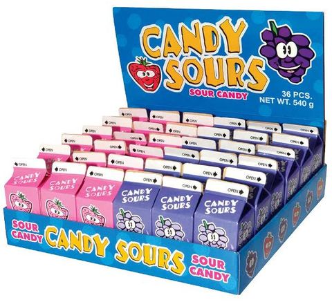 Candy Sours Carton Assorted 15g (36)