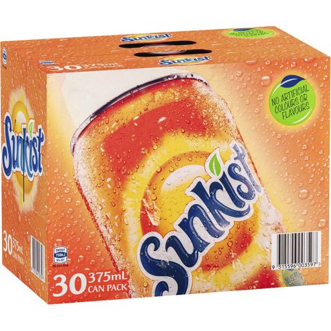 Sunkist Soft Drink 375ml x 30pk