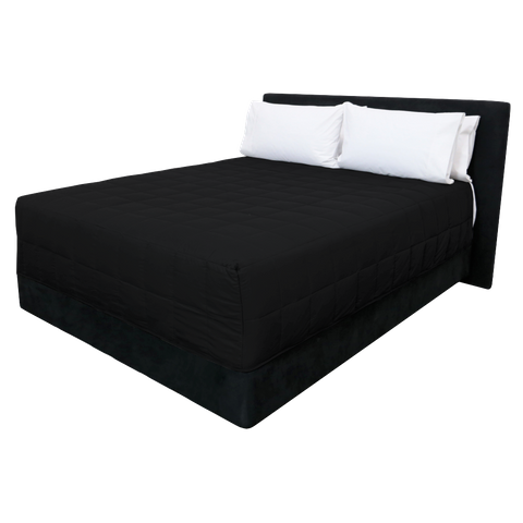 Boxed End Quilt King - Black