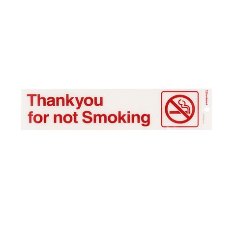 Sign - Self Adhesive Thanks Not Smoking