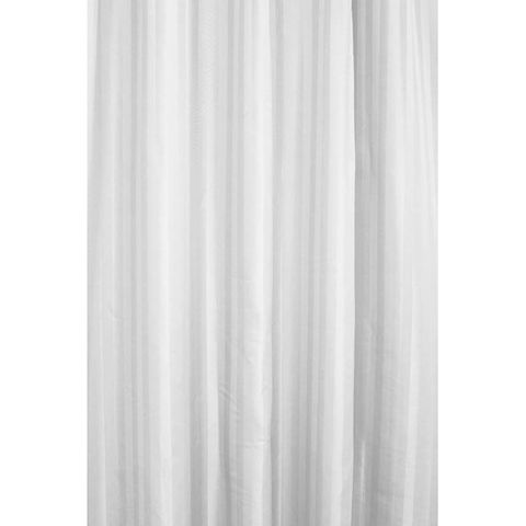 Shower Curtain - White Satin Stripe