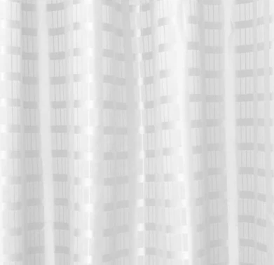 Shower Curtain - White Satin Box Stripe