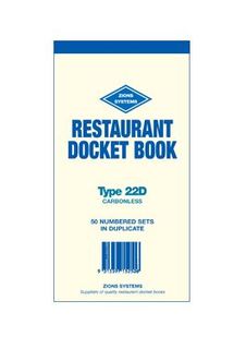 Docket Book - 22D Duplicate Carbonless