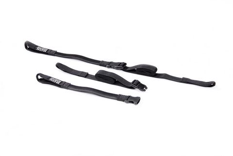 ROK STRAPS. 2 ADJUSTABLE STRAPS. BLACK. 500-1500 MM SIZE ADJUSATBLE STRAPS WITH ELASTIC BAND