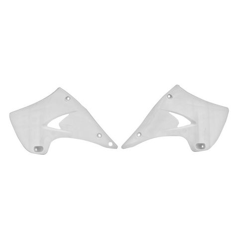 RADIATOR SHROUDS RTECH WHITE KAWASAKI KX125 KX250 03-10