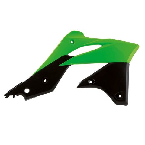 RADIATOR SHROUDS RTECH GREEN BLACK KAWASAKI KX250F 13-16