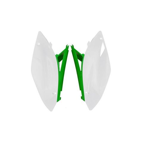 SIDEPANELS RTECH KX250F 09-12 KX450F 09-11 WHITE GREEN