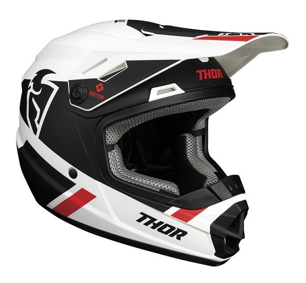 THOR SECTOR SPLIT YOUTH HELMET WHT BLK