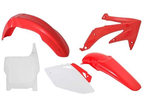 PLASTIC KIT RTECH FRONT &REAR FENDERS SIDEPANELS &RADIATOR SHROUDS&FRONT NUMBERPLATE CRF450R 05-06
