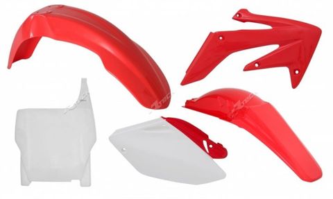 PLASTIC KIT RTECH FRONT &REAR FENDERS SIDEPANELS &RADIATOR SHROUDS &FRONT NUMBERPLATE HONDA CRF250R