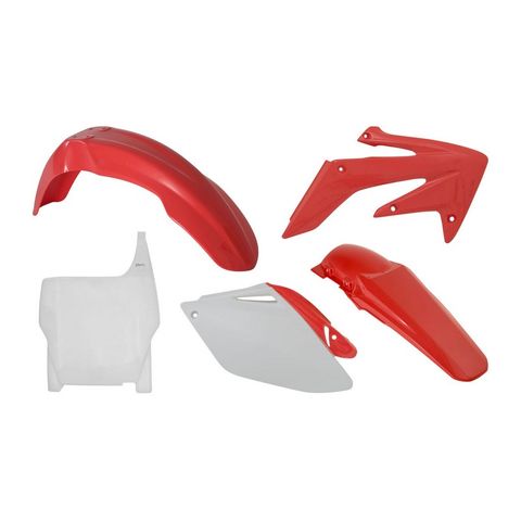 PLASTICS RTECH FRONT & REAR FENDERS, SIDEPANELS & RADIATOR SHROUDS & FRONT NUMBERPLATE CRF250R 06-07