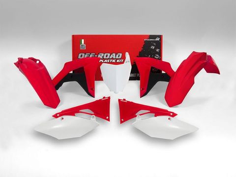 PLASTIC RTECH FRONT/REAR FENDER RADIATORSHROUD SIDEPANEL AIRBOXCOVER &FRONT NUMBERPLATE CRF450/250RX