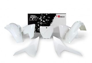 PLASTIC 5PC FRONT/REAR FENDERS SIDEPANEL &RADIATOR SHROUD &FRONT NUMBERPLATE HUSQVARNA WHITE