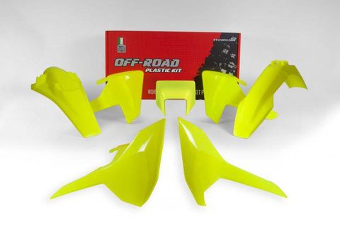 PLASTICS KIT RTECH 5 PIECE NEON YELLOW HUSQVARNA FE TE TX