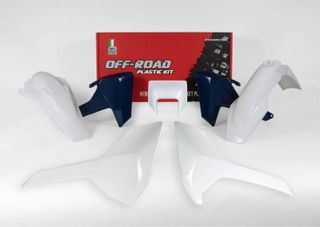 PLASTICS KIT RTECH 5 PIECE WHITE BLUE HUSQVARNA FE TE TX 17-19