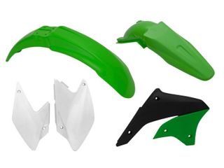 PLASTIC KIT RTECH FRONT & REAR FENDERS, SIDEPANELS & RADIATOR SHROUDS KAWASAKI KLX450R 07-16