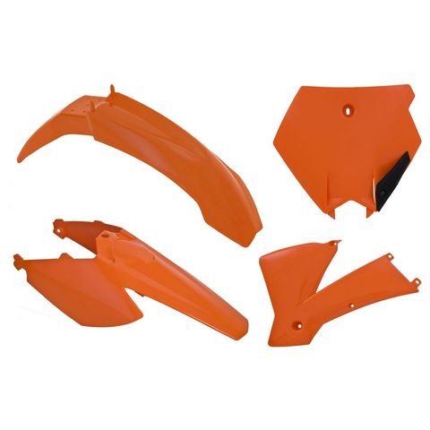 PLASTICS RTECH FRONT &REAR FENDERS SIDEPANELS &RADIATOR SHROUDS &FRONT NUMBERPLATE KTM 85SX