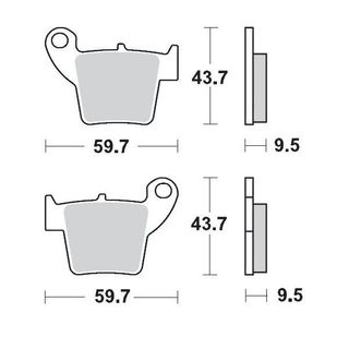 BRAKE PADS REAR MOTO MASTER RACING SINTER PRO SERIES HONDA CR CRF XL AND TM MX85 13-ON