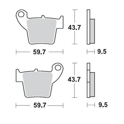 BRAKE PADS REAR MOTO MASTER RACING SINTER PRO SERIES HONDA CR / CRF BIKES AND TM MX85 13-16