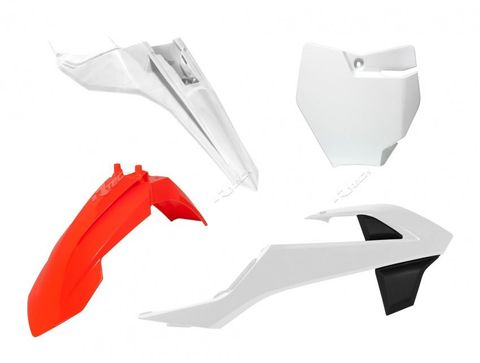 PLASTICS KIT RTECH 4 PIECE ORANGE WHITE KTM 65 SX 16-23