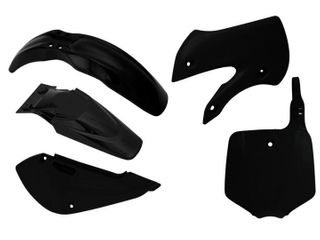 PLASTIC RTECH FRONT &REAR FENDERS SIDEPANELS &RADIATOR SHROUDS&FRONT NUMBERPLATE KAWASAKI KX65 01-ON