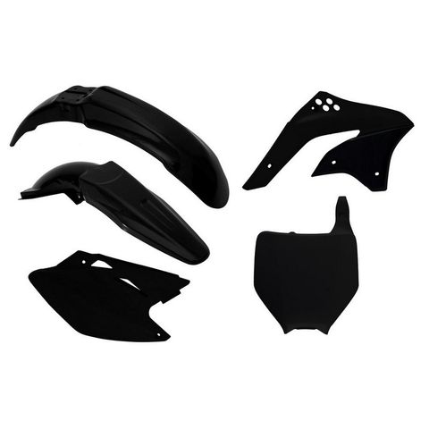 PLASTICS KIT RTECH W FRONT & REAR FENDERS SIDEPANELS&RADIATOR SHROUDS&FRONT NUMBERPLATE KX450F 06-08