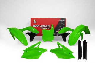 PLASTICS KIT RTECH 6 PIECE NEON GREEN KAWASAKI KX250 17-20