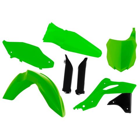 PLASTIC KIT RTECH FRONT &REAR FENDERS SIDEPANELS& RADIATOR SHROUDS& FRONT NUMBERPLATE KAWASAKIKX250F