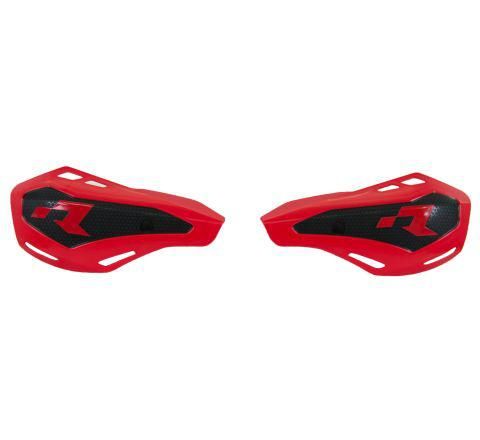 HANDGUARDS RTECH OFFROAD HP1 VENTILATED 2 MOUNTING KITS MOUNTS TO HANDLEBARS OR LEVERS RED