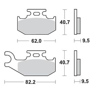 BRAKE PADS FRONT RIGHT MOTO MASTER PRO SINTERED CAN-AM DS 650 OUTLANDER QUEST RENAGADE