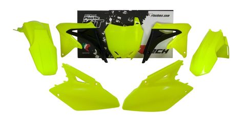 PLASTICS KIT RTECH 5 PIECE NEON YELLOW SUZUKI RMZ450 08-17