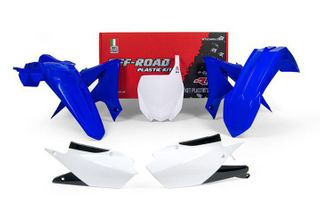 PLASTIC KIT RTECH FRONT & REAR FENDERS, SIDEPANELS & RADIATOR SHROUDS UPPER LOWER NUMBER BOARD