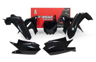 PLASTIC KIT RTECH FRONT & REAR FENDERS, SIDEPANELS & RADIATOR SHROUDS UPPER LOWER NUMBER BOARD