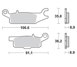 BRAKE PADS REAR RIGHT MOTO MASTER PRO SINTERED YAMAHA YFM550 09-15 YFM700 07-ON