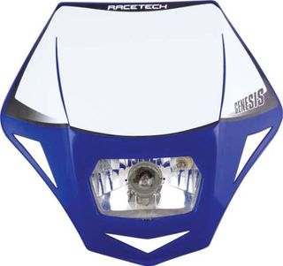 HEADLIGHT GENESIS RTECH YZF E9 CERT PARK LIGHT & HALOGEN BA20D 12V 35W BULB & HOLDERS & FORK STRAPS