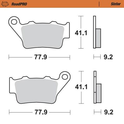 BRAKE PADS MOTO MASTER REAR SINTERED FOR MULTIPLE MAKES