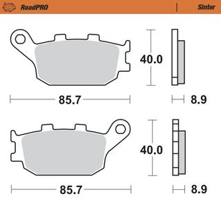 BRAKE PADS MOTO MASTER REAR PRO SINTERED FOR HONDA KAWASAKI SUZUKI YAMAHA