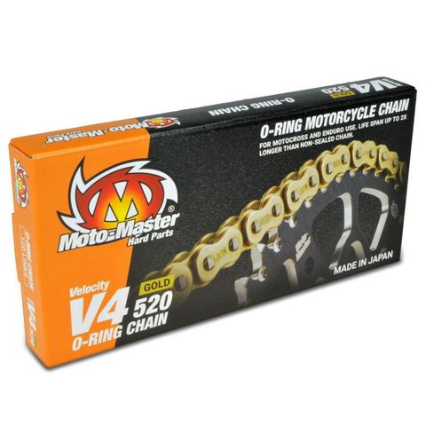 CHAIN 520 - 120 LINK MOTO MASTER GOLD O-RING V4 CHAIN FOR MANY DIRTBIKE MAKES