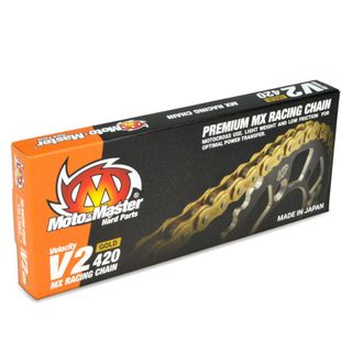 CHAIN 420 - 130 LINK GOLD MOTO-MASTER V2 CHAIN LIGHTWEIGHT HIGH-PERFORMANCE CHAIN