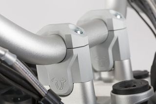 HANDLEBAR BAR RISER SW MOTECH 22MM HANDLEBARS SILVER BMW F750GS F800GS 17-ON