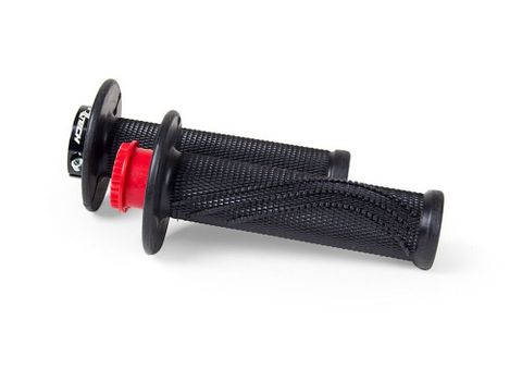 HANDLEBAR GRIPS RTECH R20 LOCK ON BLACK UNIVERSAL